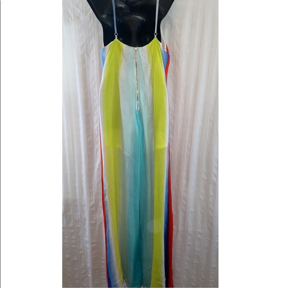 Blue Watercolor Summer Jumpsuit, Size Large - Picture 2 of 4